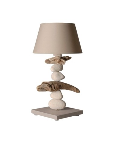 Lampe de chevet en bois taupe