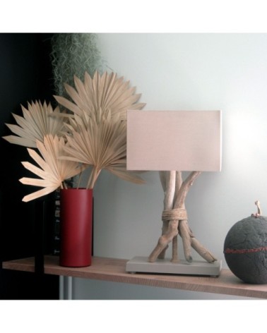 Lampe à poser en bois taupe