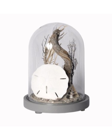 Lampe à poser en verre gris