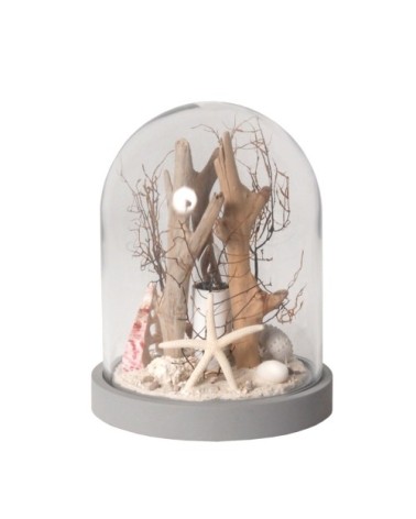 Lampe à poser en verre gris