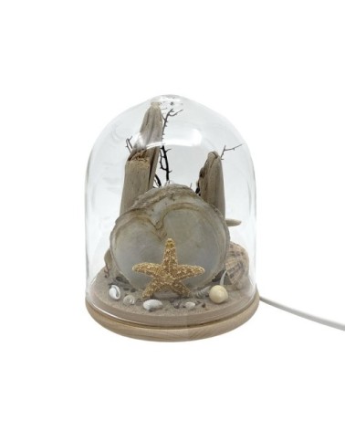 lampe à poser en verre beige clair