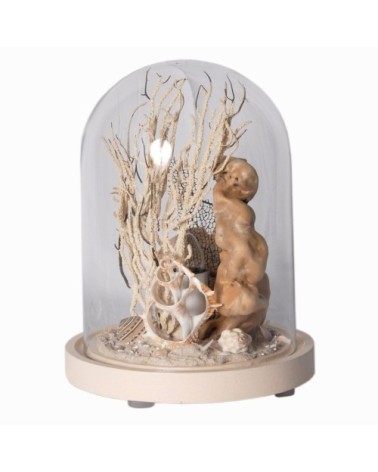 lampe à poser en verre blanc cassé