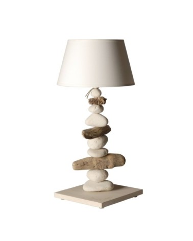 Lampe à poser bois recyclé en bois ivoire