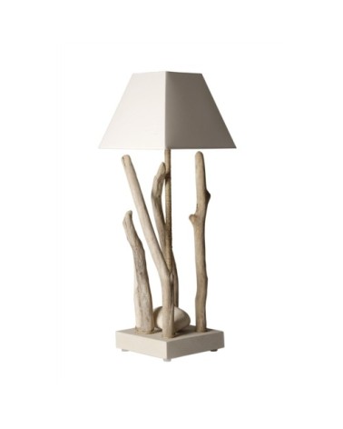 lampe à poser en bois beige