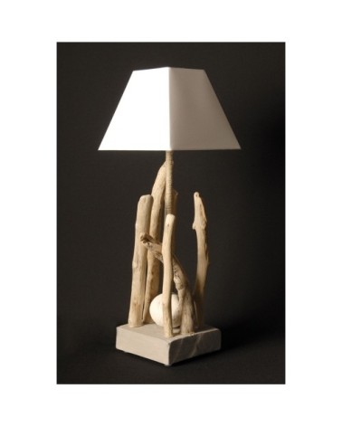 lampe à poser en bois beige