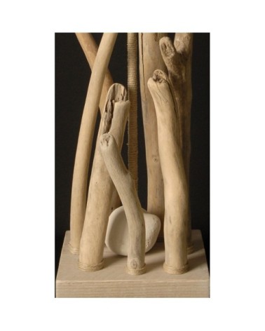 lampe à poser en bois beige