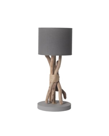 Lampe à poser en bois gris souris
