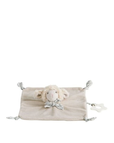 Toudoux mouton crème avec anneau de dentition