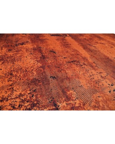 Tapis plat inspiration vintage tons de rouille 80x150