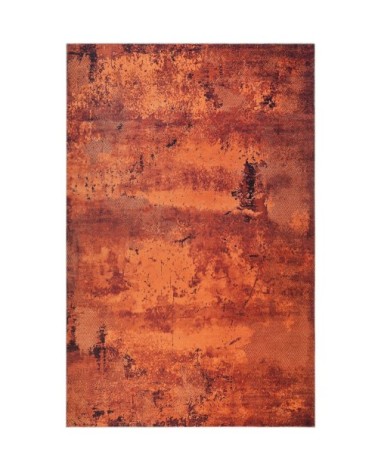 Tapis plat inspiration vintage tons de rouille 130x190
