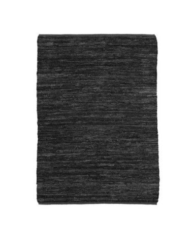 Tapis en cuir tressé noir 160x230