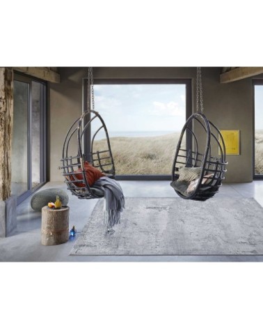 Tapis plat inspiration vintage tons de gris 160x230