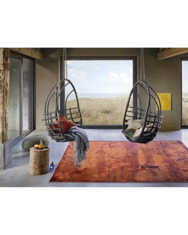 Tapis plat inspiration vintage tons de rouille 160x230
