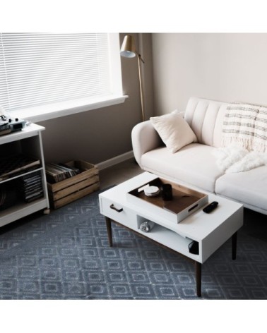 Tapis à motifs losanges bleu 133x180