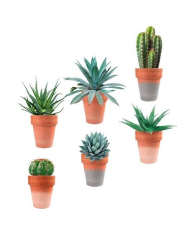 Autocollant mural pots de plantes 73,5x20cm