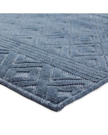 Tapis à motifs losanges bleu 133x180