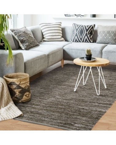 Tapis en cuir tressé taupe 160x230