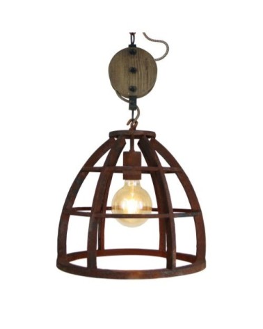 Suspension bois rouille H147cm