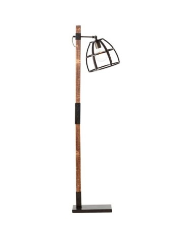 Lampadaire en bois et noir H141cm