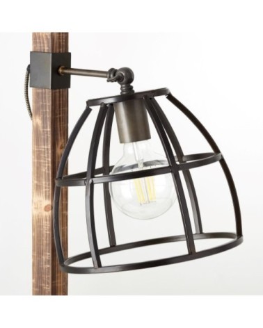 Lampadaire en bois et noir H141cm