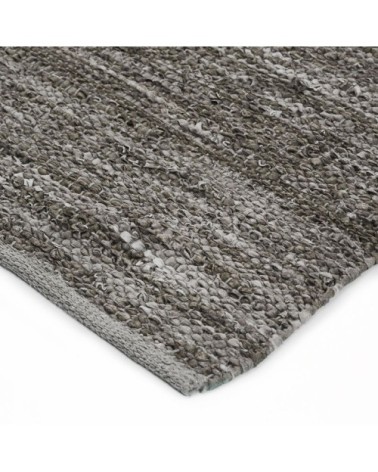 Tapis en cuir tressé taupe 160x230