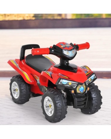 Porteur quad enfants 12-36 mois effets lumineux & sonores rouge noir