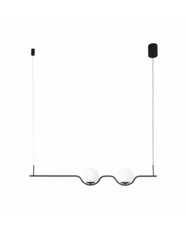 Lustre aluminium noir mat led