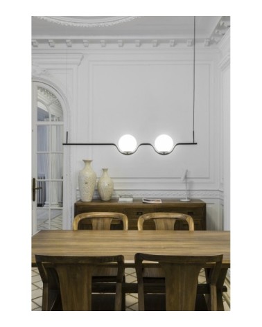 Lustre aluminium noir mat led