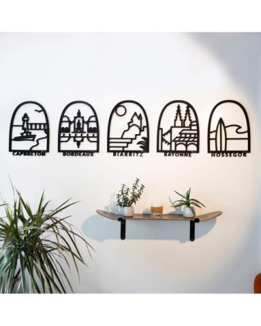 Tableau en bois noir Capbreton 28x37,5cm