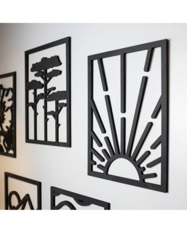 Tableau en bois noir sunset 28x37,5cm