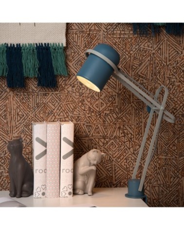 Lampe de bureau en métal bleu