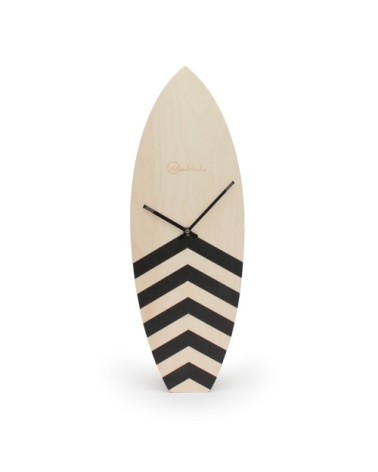 Horloge surf en bois noir H46,2cm