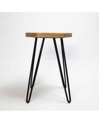 Tabouret bar en chêne massif gravure Wood H65 cm