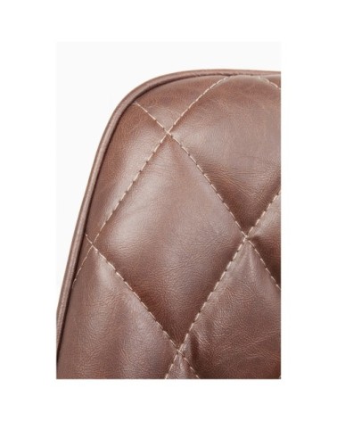 Chaise avec accoudoirs matelassée marron et acier