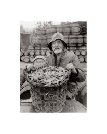 Photo ancienne noir et blanc pêche n°81 alu 30x45cm