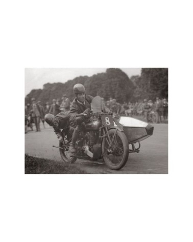 Photo ancienne noir et blanc side car n°08 alu 40x60cm