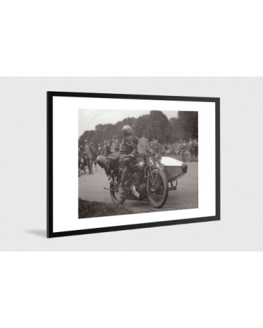 Photo ancienne noir et blanc side car n°08 alu 40x60cm