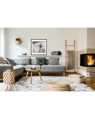 Photo ancienne noir et blanc montagne n°26 cadre noir 40x40cm