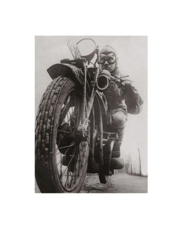 Photo ancienne noir et blanc moto n°29 cadre noir 70x105cm