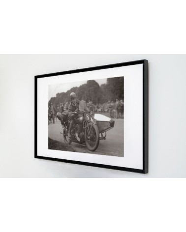 Photo ancienne noir et blanc side car n°08 cadre noir 30x45cm