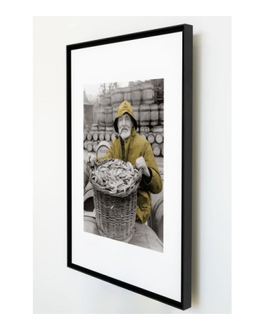 Photo ancienne couleur pêche n°81 cadre noir 70x105cm