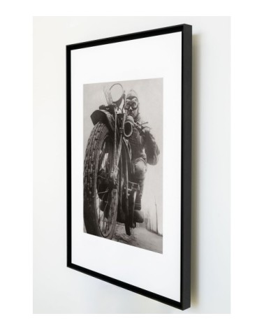 Photo ancienne noir et blanc moto n°29 cadre noir 60x90cm