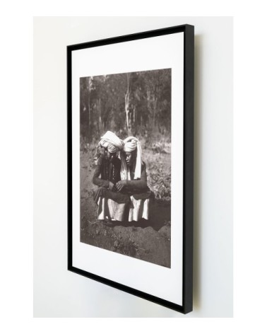 Photo ancienne noir et blanc voyage n°02 cadre noir 100x150cm