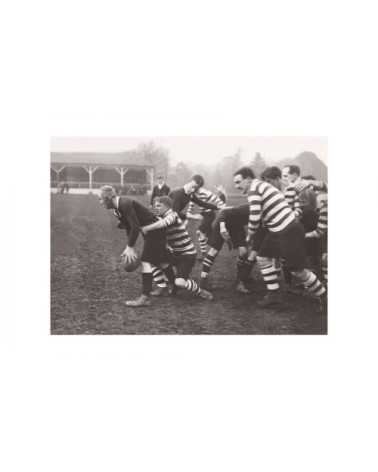Photo ancienne noir et blanc rugby n°07 cadre noir 60x90cm