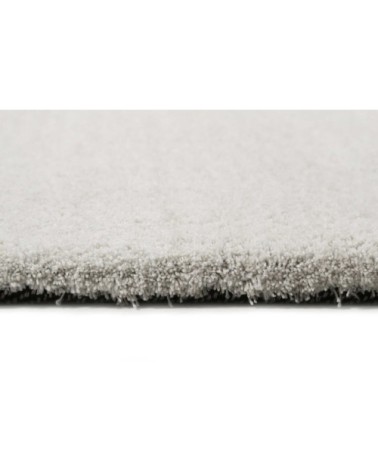 Tapis tufté poils longs gris blanc doux pour salon, chambre 170x120