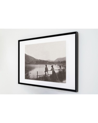 Photo ancienne noir et blanc campagne n°12 cadre noir 70x105cm