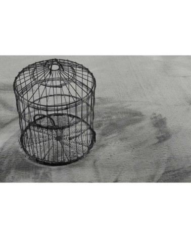 Tapis effet peau de lapin doux tufté gris salon, chambre rond D200