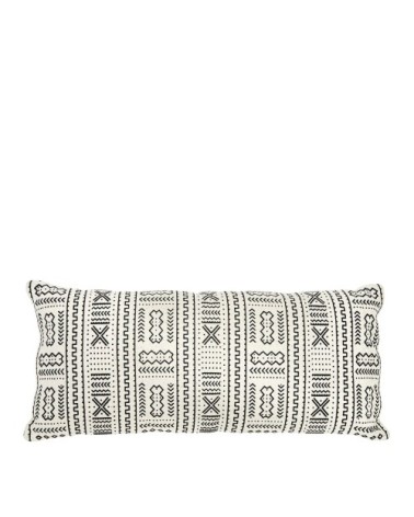 Coussin rectangulaire imprimé - blanc
