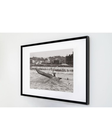 Photo ancienne noir et blanc mer n°46 cadre noir 40x60cm