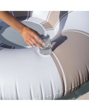 Bouée gonflable avec filet PVC donut beige